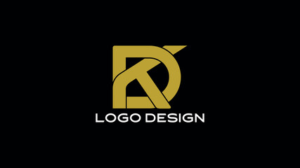 Modern KD monogram logo with arrow-inspired styling in golden tone on black background, perfect for dynamic business, sports, or digital branding