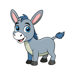 Happy and cute donkey design with a friendly smile vector illustration isolated on white background