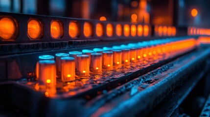 Industrial heating elements glowing orange-red