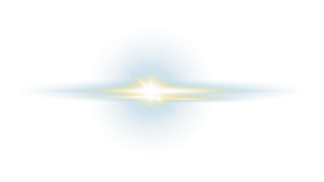 Horizon Glare Lens Flare with Blue and Yellow Tones - Transparent Background

