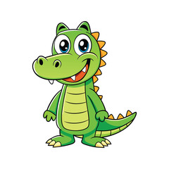 Obraz premium Happy crocodile with a cheerful expression Vector illustration isolated on white background