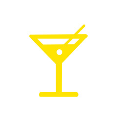 Cocktail Glass Icon – Martini with Olive Silhouette Vector。カクテルグラスのアイコン／マティーニとオリーブのシルエット素材	