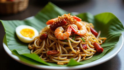 Vibrant and savory char kway teow Singapore style
