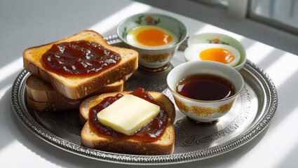 A warm and inviting Kaya toast set from Singapore
