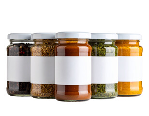 Bunch of assorted spices placed in order on lumber tabletop near bottle of oil