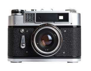 Front view of soviet black film camera