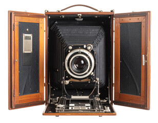Front view of soviet black film camera