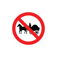 No Animal Drawn Vehicles Sign Vector