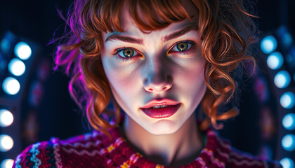 Girl in a futuristic background., 2k