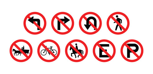 Road Sign Icon Vector Set Collection