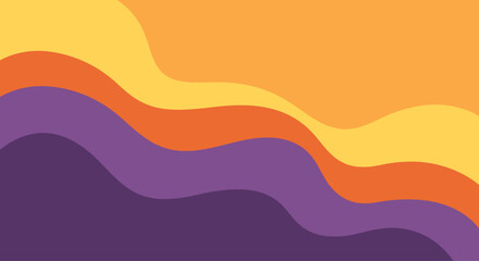 Fototapeta premium Colorful flowing abstract wave pattern in shades of yellow, orange and purple