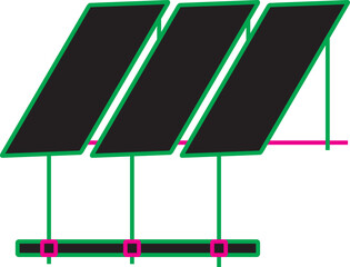 u7High Quality Vector Illustration of Solar Panel with Adjustable Stand, Renewable Energy System for Efficient Electricity Generation, Green Technology for Home and Industrial Use"