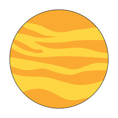 Vector isolated colorful planets on white background, space planet icons