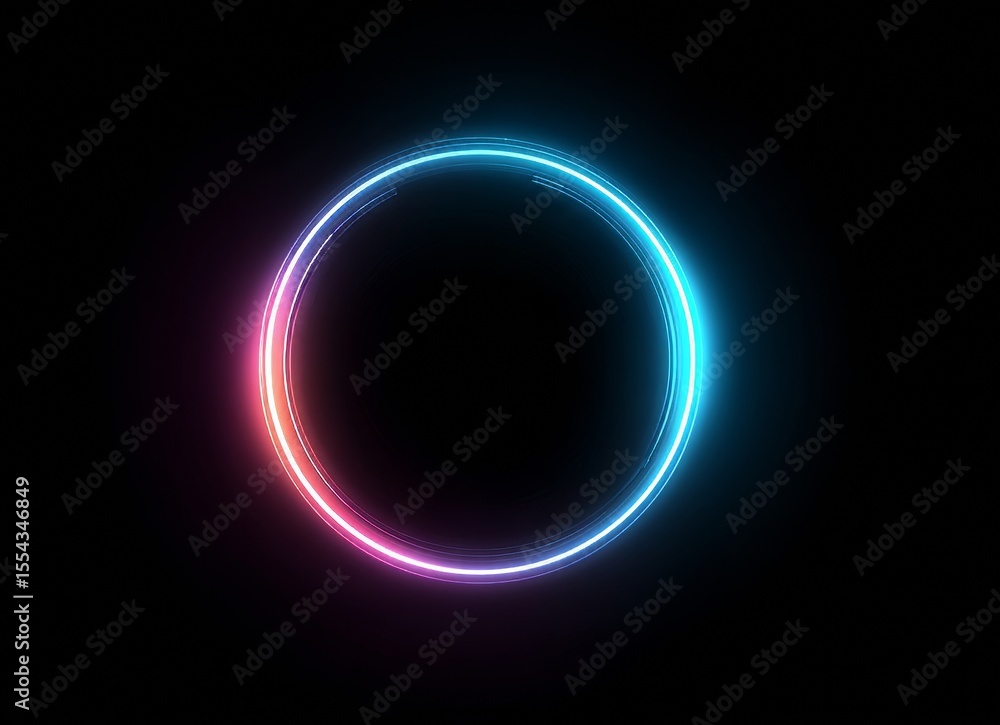 Poster the dark is illuminated by vibrant, concentric neon rings that create a mesmerizing display of circu