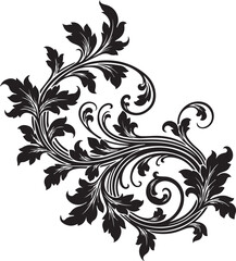 Exquisite vector illustration of a swirling floral design with elegant scrolls and flourishes, perfect for classic backgrounds.