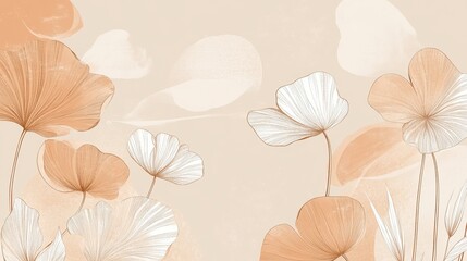 Delicate floral design in muted tones.