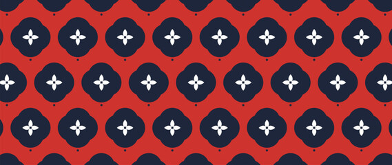 Happy Chinese new year pattern vector. Wallpaper with chinese flower pattern on red background. Modern luxury oriental illustration for cover, banner, website, decor, packaging.