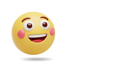 Fototapeta premium 3D Rendering of a Happy Smiley Face Emoji