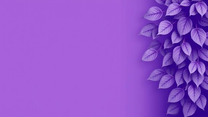 Moderner Hintergrund mit lila Bl&auml;ttern auf sanftem Violett. Viel Platz f&uuml;r Text, ideal f&uuml;r kreative Designs, Wellness und Pr&auml;sentationen.