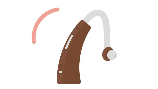 Smart Hearing aid Devices AI-powered devices animation, bone-anchored Medical Gadget for Deaf animated video, Wearable technology Clip, Personal Internet of Things footage, tech togs motion graphics