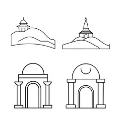 line art temple bundle design 