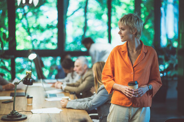 cinematic image of people working in a start up business.