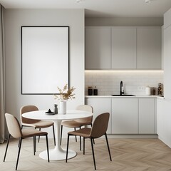 Modern contemporary home interior design featuring kitchen, dining, and bathroom spaces with luxury furniture and decor