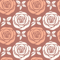 Hand-drawn Floral Seamless Pattern with Daisies and Leaves – Vintage Botanical Design