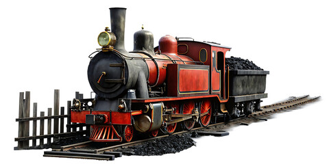 Obraz premium Vintage steam train locomotive isolated on a white background png ai generated