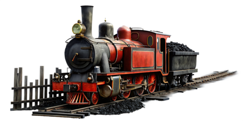 Vintage steam train locomotive isolated on a white background png ai generated