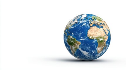 Fototapeta premium Pixelated Earth Globe on White Background
