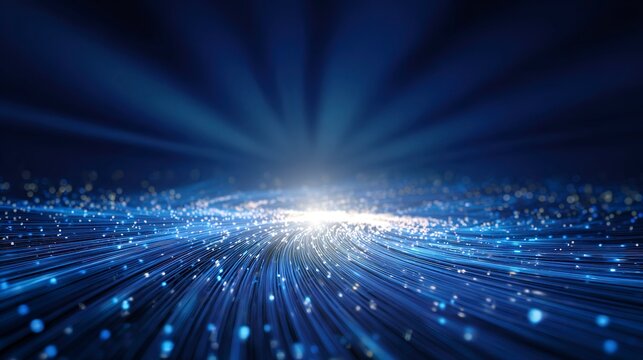  Blue background with blurred speed lines and lighttechnology-inspired style.