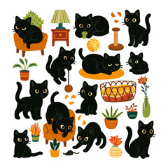 Cozy Cat in a Plant-Filled Home. 2