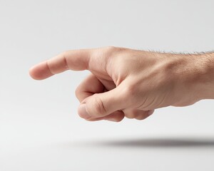 A hand pointing to the right