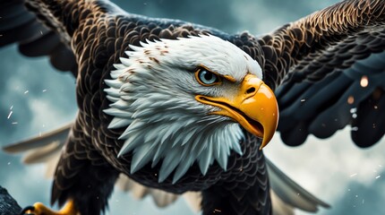 Eagle soaring majestic bird predator wildlife flight