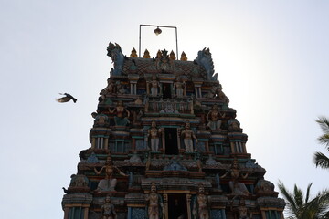 Hindu temple in rural villages of ramanathapuram, rameshwaram, madurai, india, asia 
