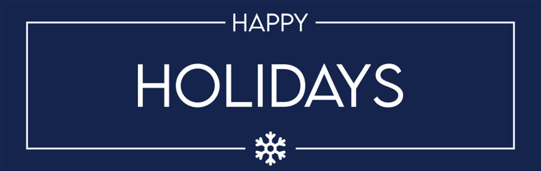 Happy holidays blue banner vector