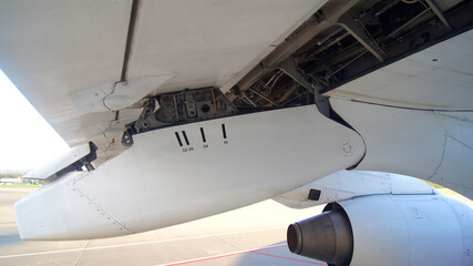 Zurich, Switzerland, April 15, 2015: Inflight View with Wing and Engines