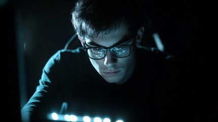 Man in Focused Concentration