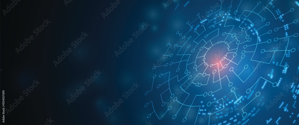 Aufkleber Abstract circuit board electronics technology concept data science background