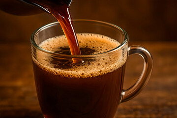 cup of coffee in a glass mug