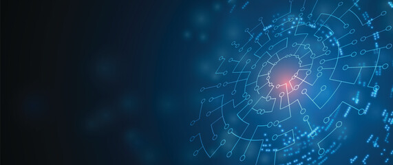 Abstract circuit board electronics technology concept data science background