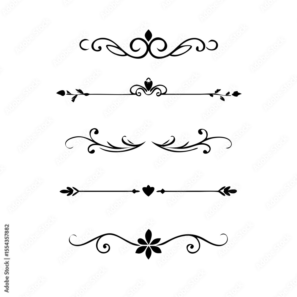 Poster decorative simple divider. text dividers retro minimal line separators, vector isolated geometric we