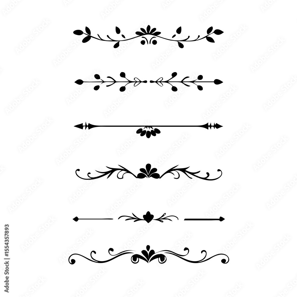 Poster decorative simple divider. text dividers retro minimal line separators, vector isolated geometric we