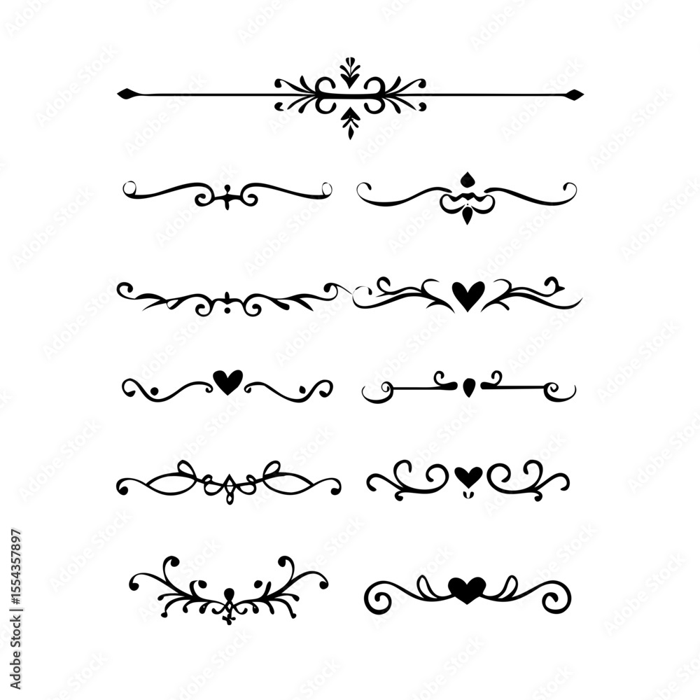 Poster decorative simple divider. text dividers retro minimal line separators, vector isolated geometric we