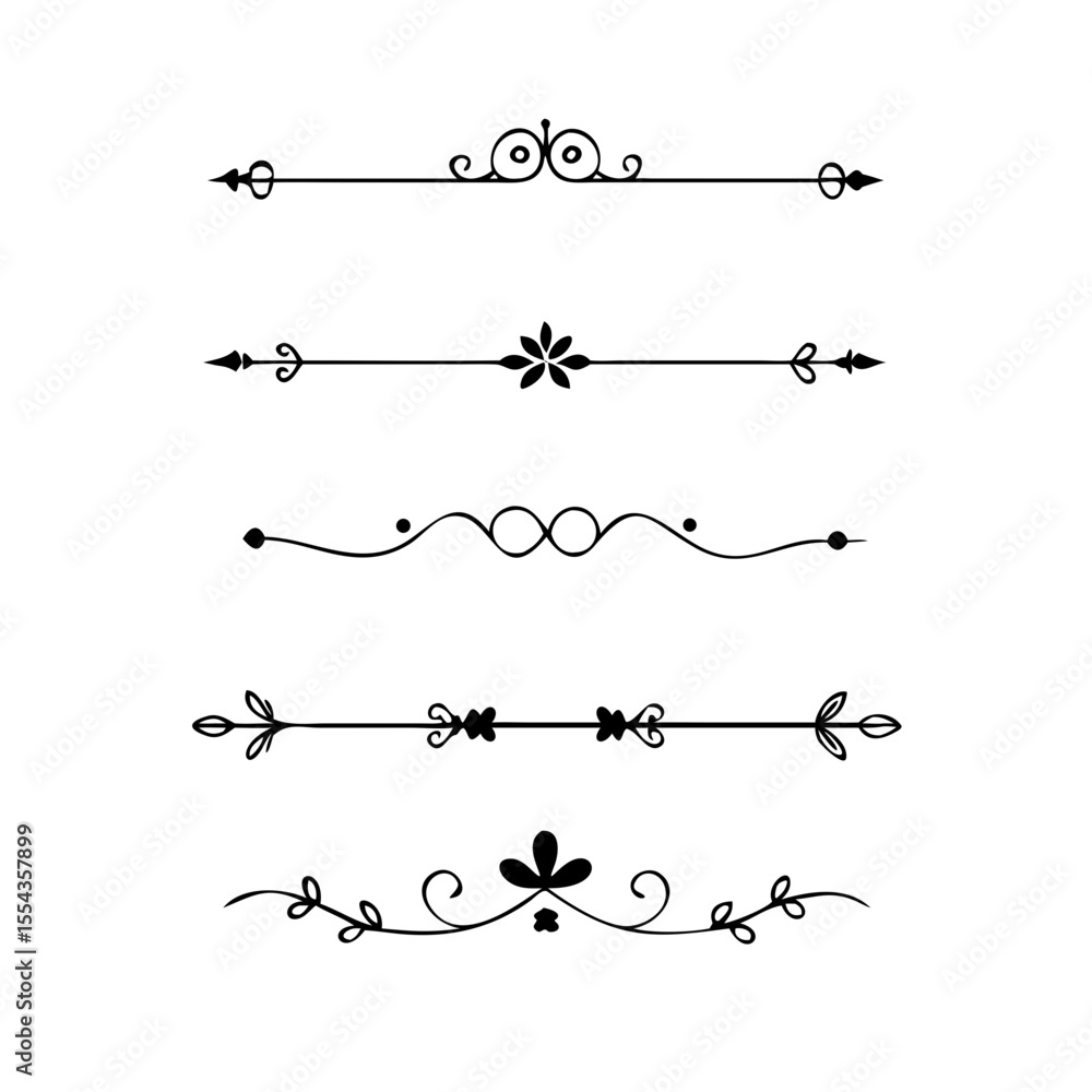 Poster decorative simple divider. text dividers retro minimal line separators, vector isolated geometric we
