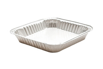 Side view of rectangular paper food tray with flare isolated on transparent background