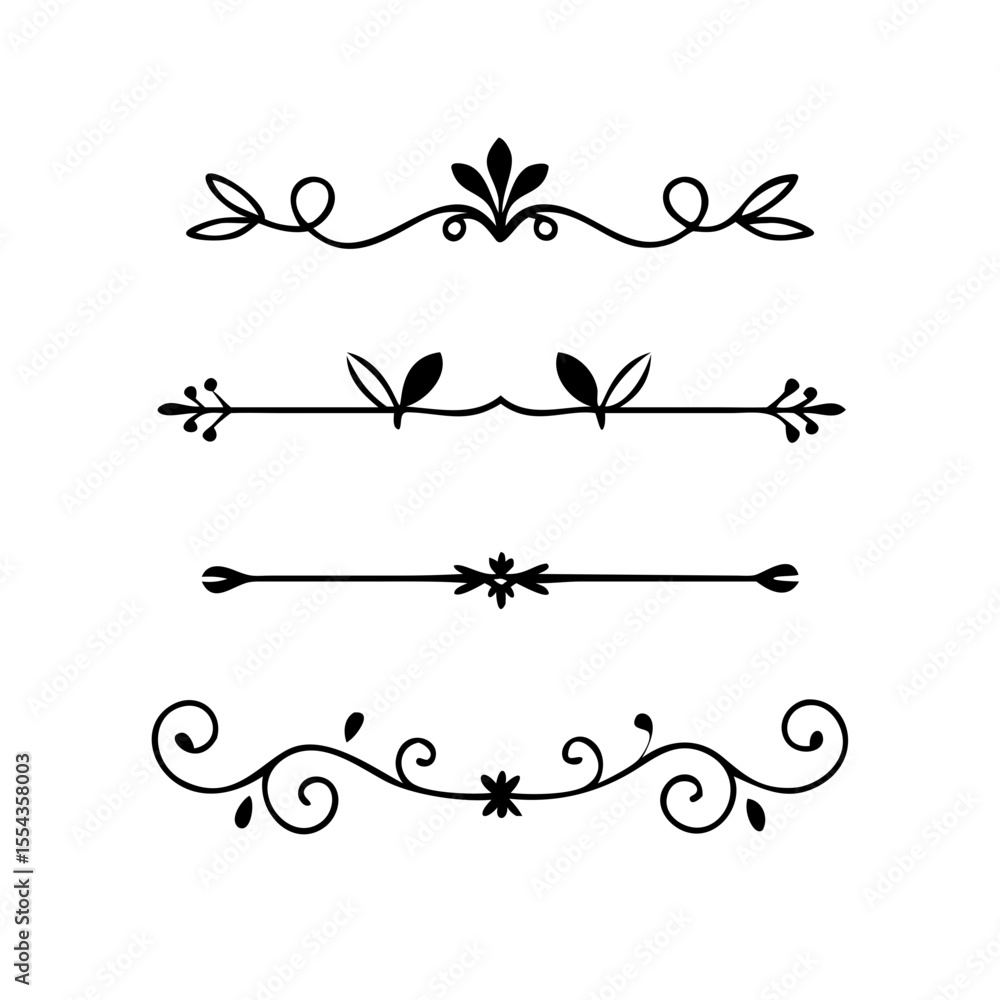 Poster decorative simple divider. text dividers retro minimal line separators, vector isolated geometric we