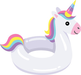 Cute White Unicorn Pool Float for Summer