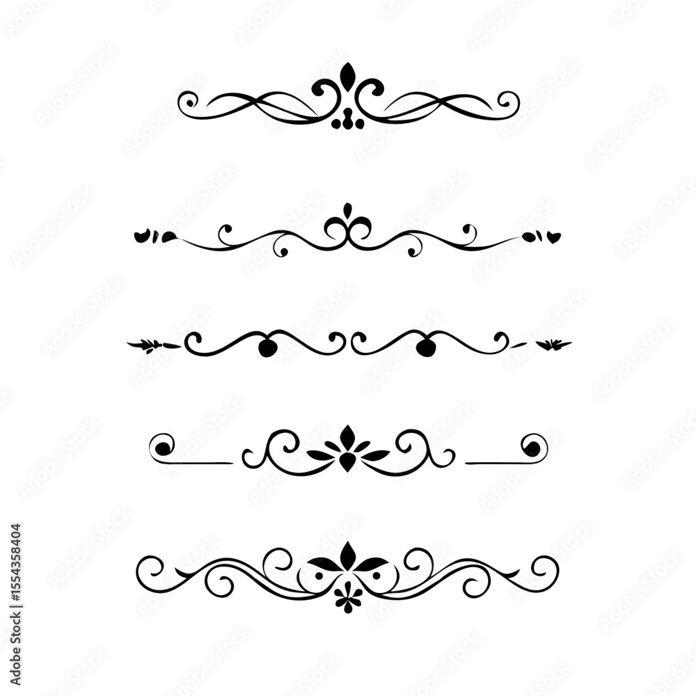 Poster decorative simple divider. text dividers retro minimal line separators, vector isolated geometric we